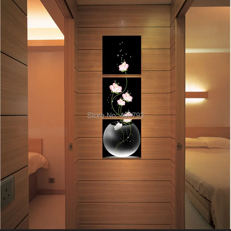 3 Pcs Black And Red Printed Painting Modern Abstract Oil On Canvas For Living Room Wall Art Picture | Дом и сад