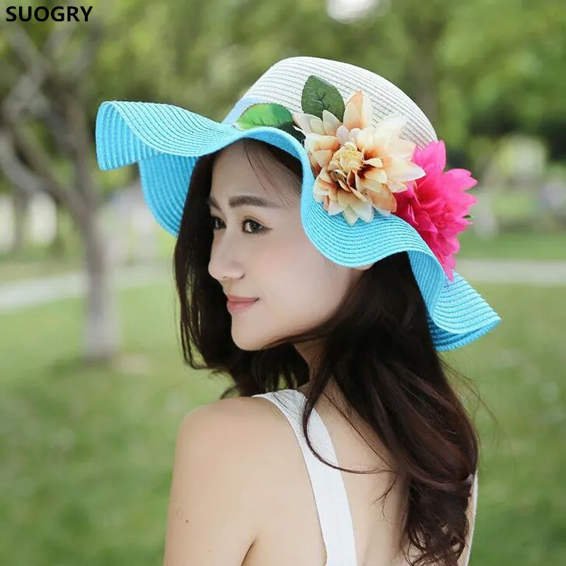 Модная шляпа SUOGRY для мамы и дочки летняя пляжная соломенная с широкими полями