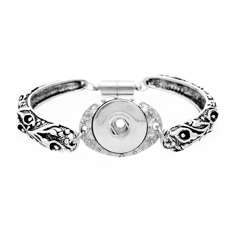 Новый модный Тибетский перьевой металлический 18 мм защелкивающийся браслет