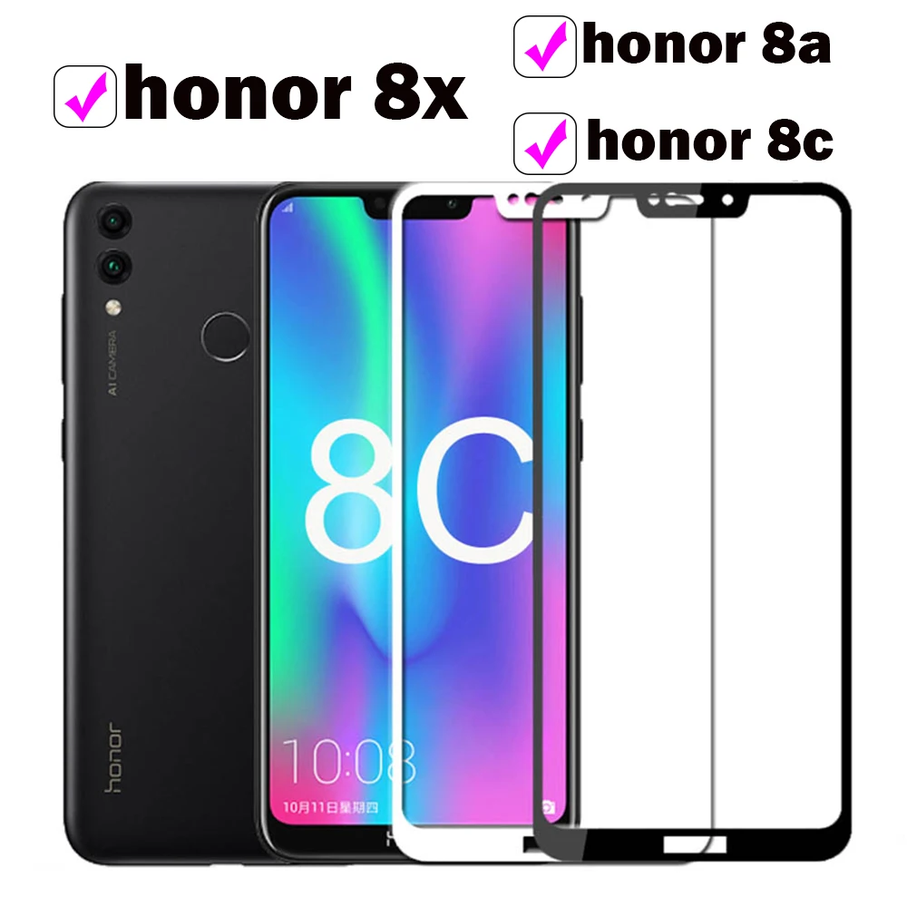 Glass on honor 8x screen protector protective film tempered glas for huawei hono 8a 8c 8 a c x a8 c8 x8 tremp honor8x honor8a 9h | Мобильные