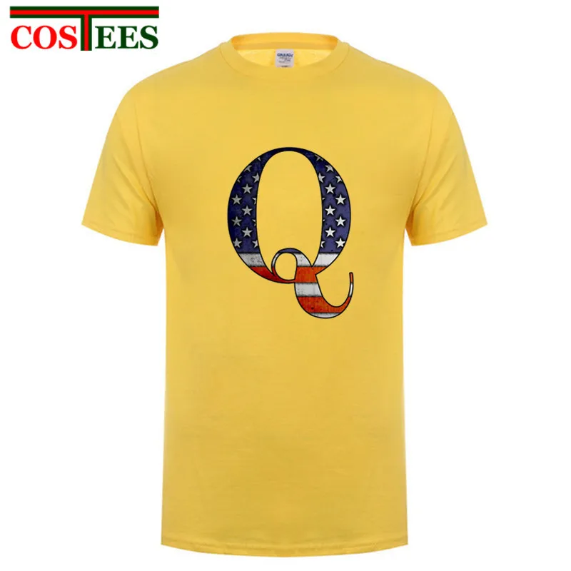Винтажная Футболка QAnon Freedom Movement Мужская футболка с большим Q Anon американский флаг