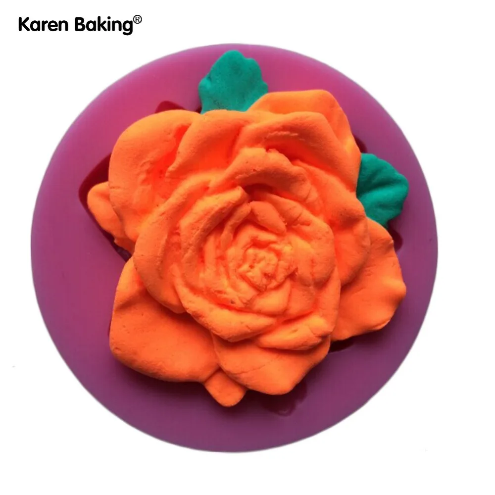 Красивый цветок Роза Форма помадка 3D формы силиконовые свечи сахара ремесленные
