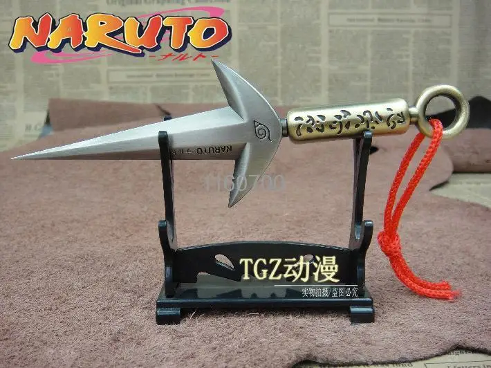 Free Shipping Naruto Fourth Hokage Yondaime Namikaze Minato Kunai With Leather case + shelf | Игрушки и хобби