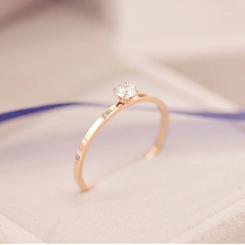 Женское кольцо с кристаллом из нержавеющей стали ювелирное изделие цвета