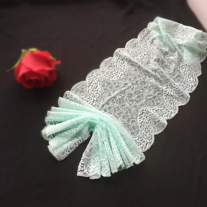 2M/lot 18cm wide light green/mint green stretch embroidery lace toy doll trim accessories clothing skirt decoration Z1465 | Дом и сад
