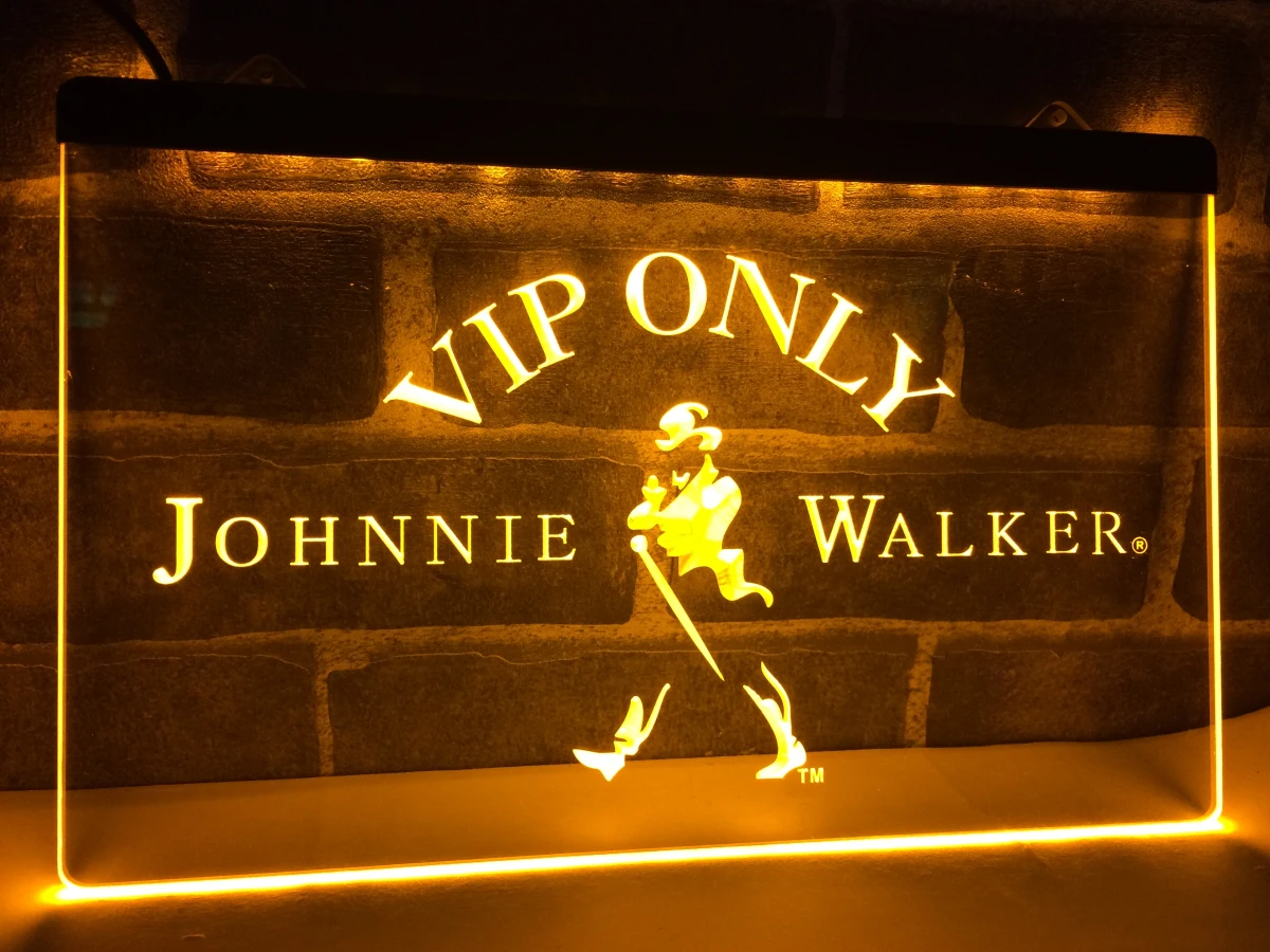 LA438 VIP Только Johnnie Walker виски светодиодный неоновый светильник знак для домашнего