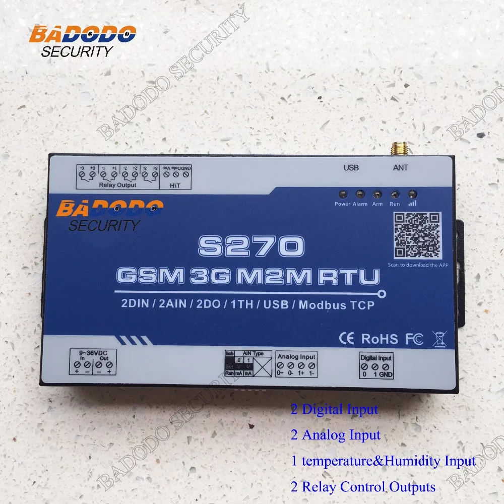 2G GSM GPRS 3G RTU мультипорт ввода/вывода удаленный терминал S270 с 2AIN + DIN релейный выход