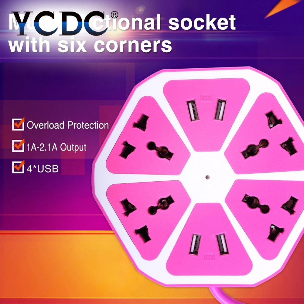 YCDC EU 5 в 2.1A Волшебная настенная розетка с 4 портами usb 4 розетки, настенная вилка, расширенный блок питания, розетка, адаптер