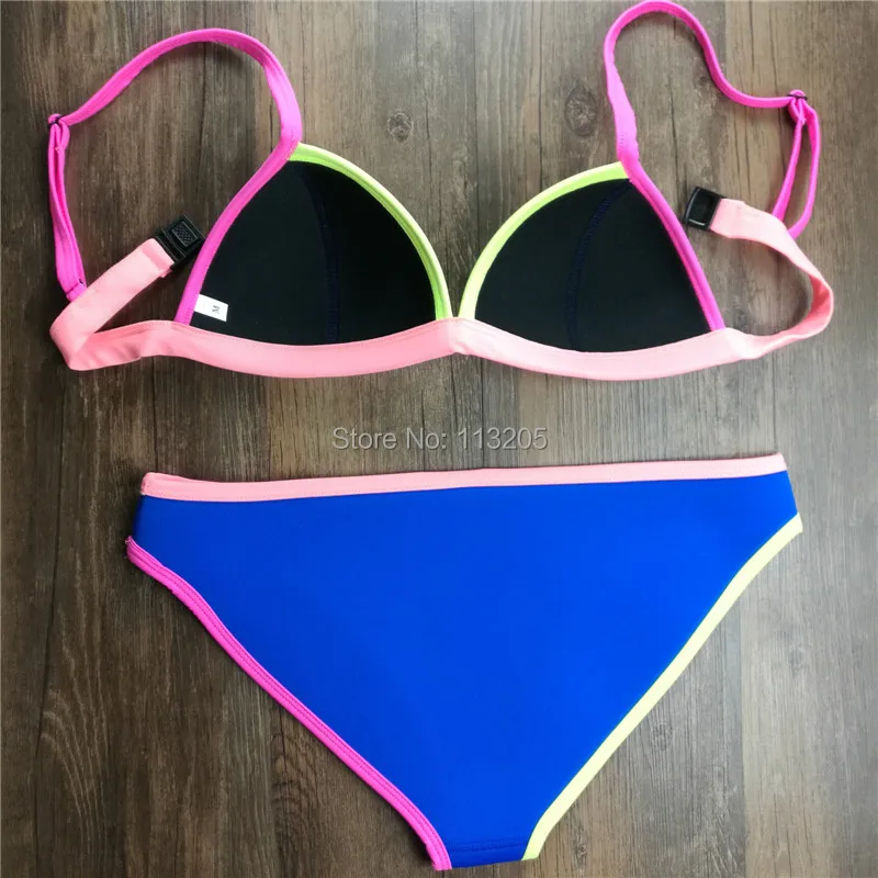 Купальник неопреновый с чашками пуш ап и треугольным верхом|suit bottom|swimsuit wrap cover upsuit