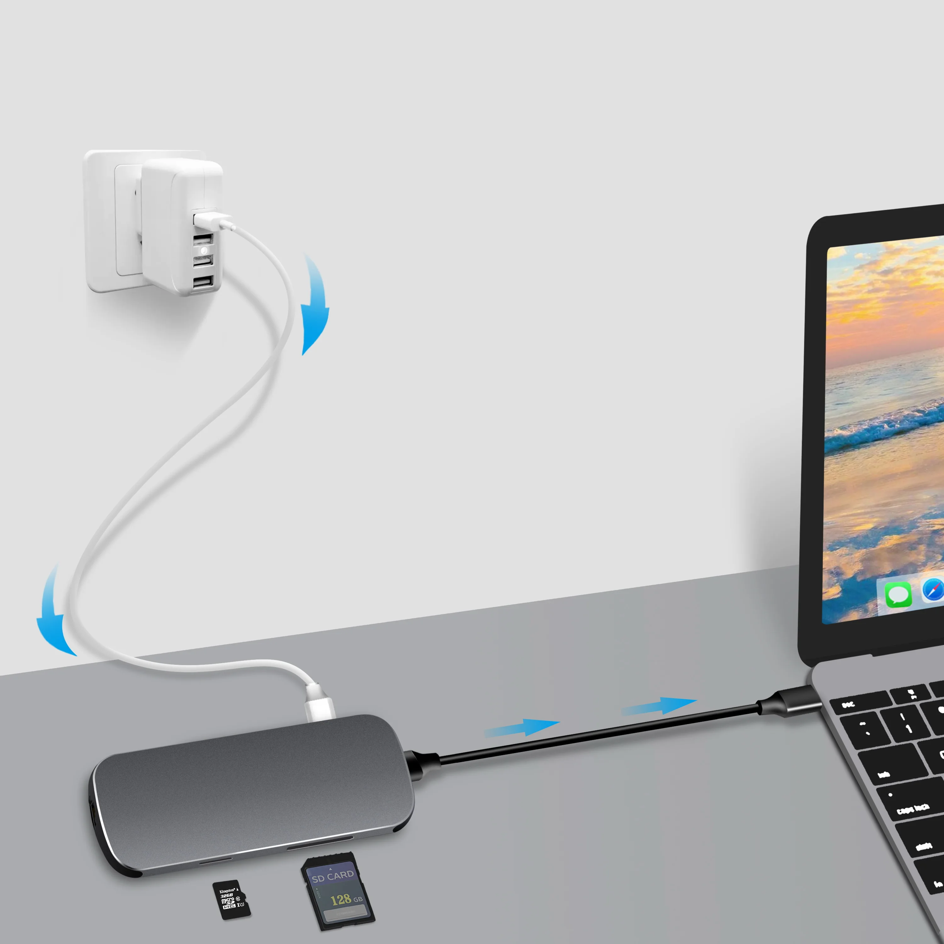 LTGEM USB 3 0 5 Гбит/с Тип C к HDMI VGA концентратор адаптер для Macbook Pro type конвертер| |