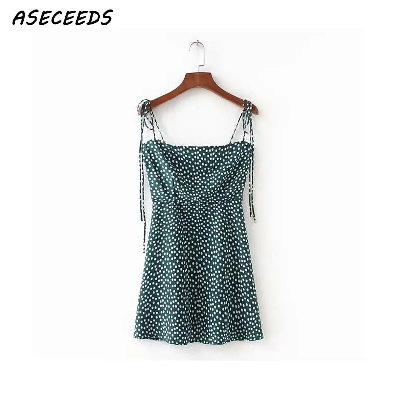 Винтаж boho kawaii зеленое платье цветок элегантные женские пляжные галстук бабочка
