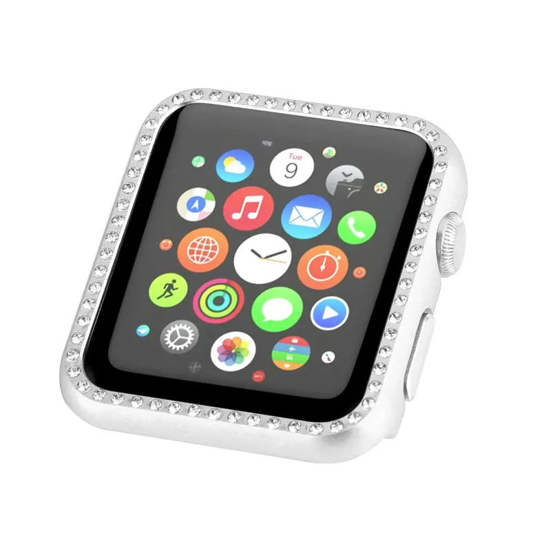 Чехол со стразами+ стекло для apple watch 5 4 3 apple watch band case 44 мм/40 мм iwatch band 42 мм/38 мм защитный чехол с кристаллами