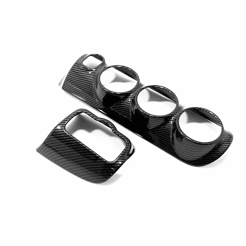 

for Mercedes Benz A Class 2019 ABS Carbon fiber Headlamps Switch Central Control Air Condition outlet Vent frame Trim Cover 2pcs
