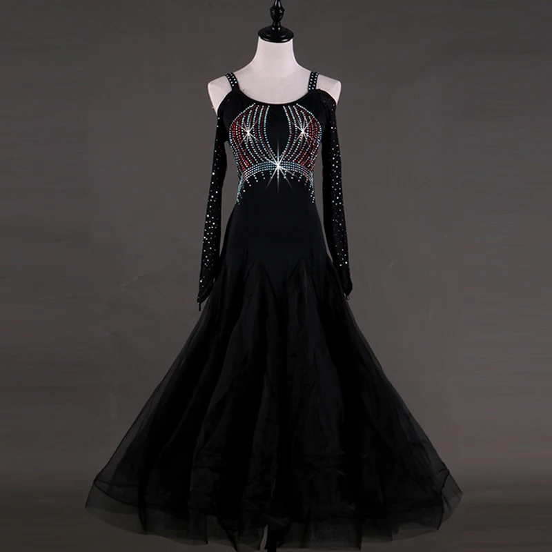 Elegant Womens Ballroom Dance Dresses Long Sleeve Standard Professional Modern Tango Dancing Costumes Festival Clothing BL1408 |