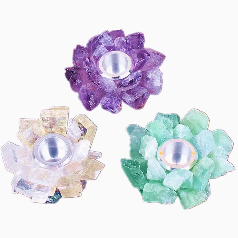 

Natural quartz crystal pure handmade candles zuo home decorations holiday gifts