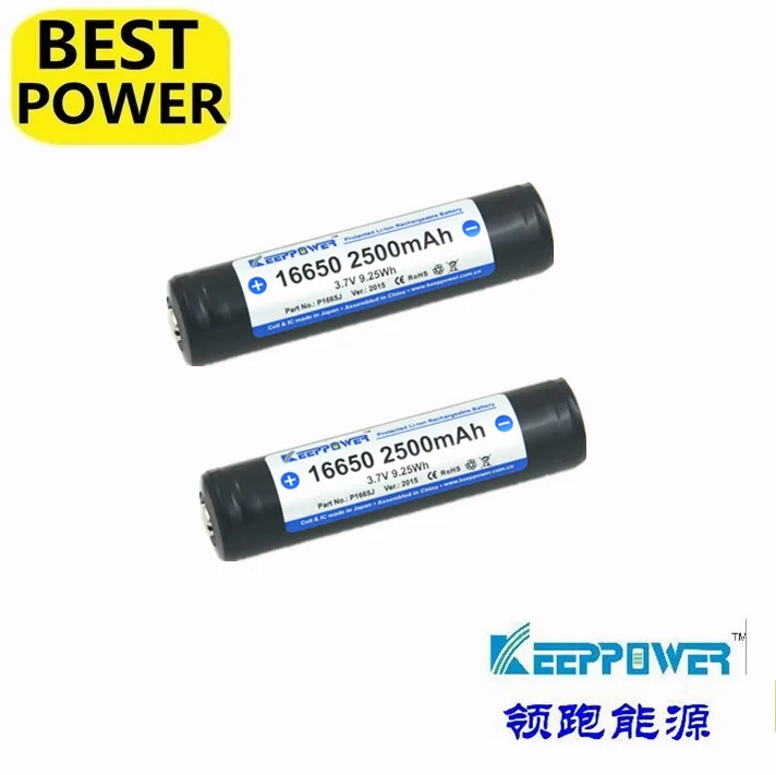 Аккумуляторная батарея Keeppower 16650 2 шт. 2500 мА · ч 3 7 В 9 25 Вт/ч оригинальная P1665J | Лампы