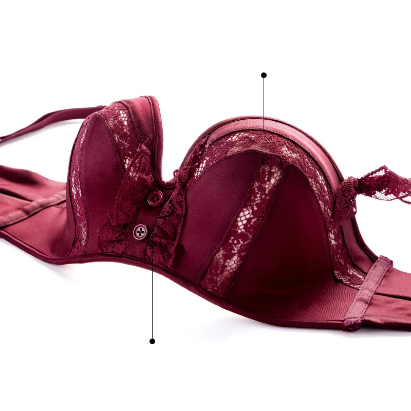 Комплект утолщенного нижнего белья пуш ап на пуговицах цельный женский