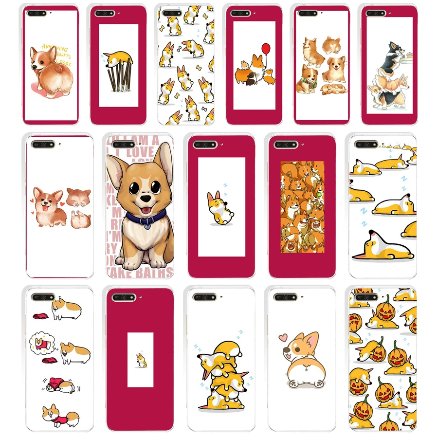 179SD Welsh corgi PC жесткий пластиковый Мягкий Силиконовый ТПУ чехол для huawei Honor 7c 7x 7a pro P20