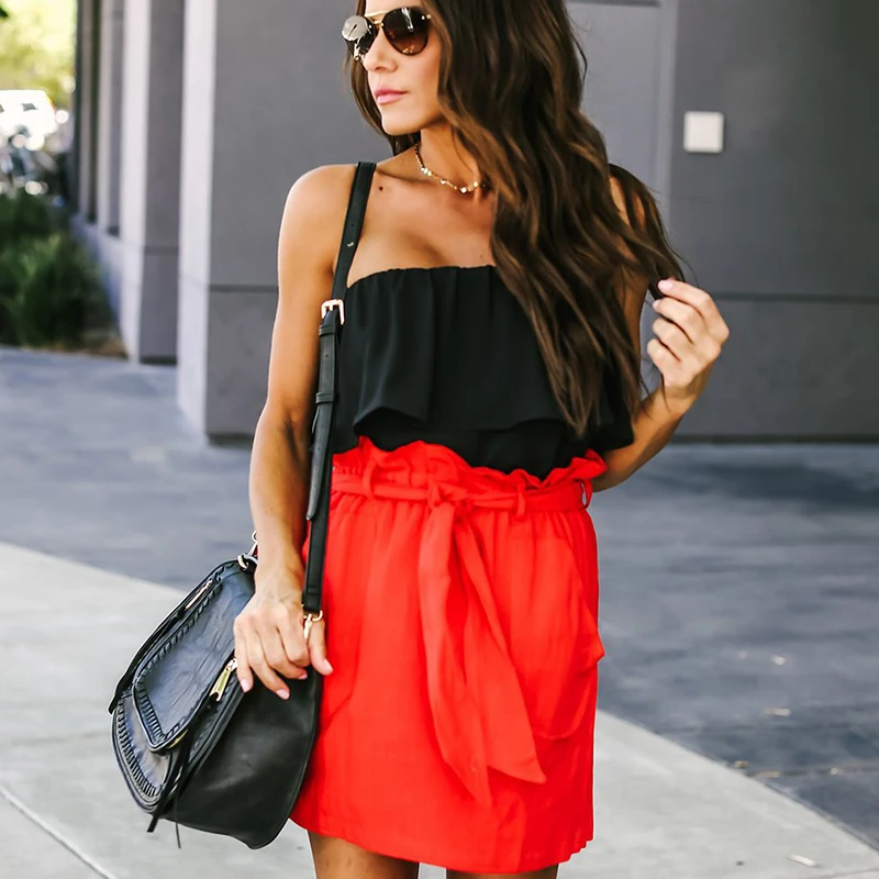 Модные мини юбки женские повседневные кружевные с поясом High Street Empire прямые