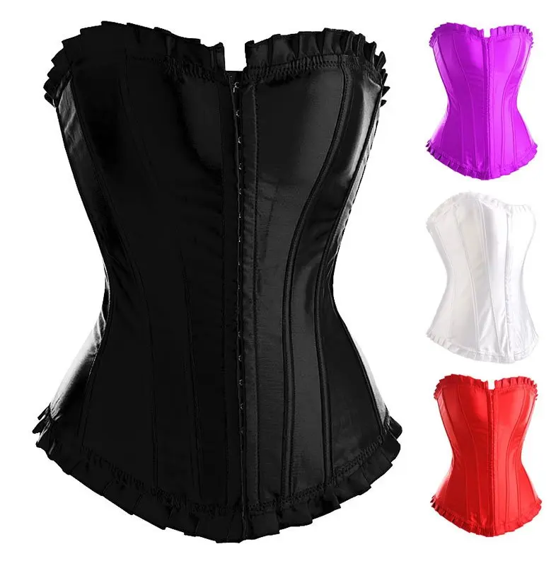 4 цвета сексуальное женское белье дамы атласные баскский корсет на шнуровке 2322