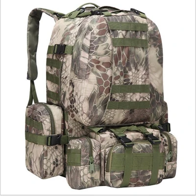 50L Molle 600D военный тактический рюкзак для походов, походов, охоты, альпинизма, камуфляжные сумки для альпинизма - Цвет: 9