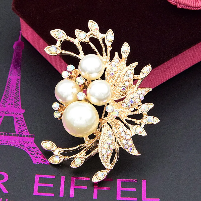 Женская Брошь в вечерние цветка с жемчугом|flower brooches for women|pearl flower broochbrooches women |