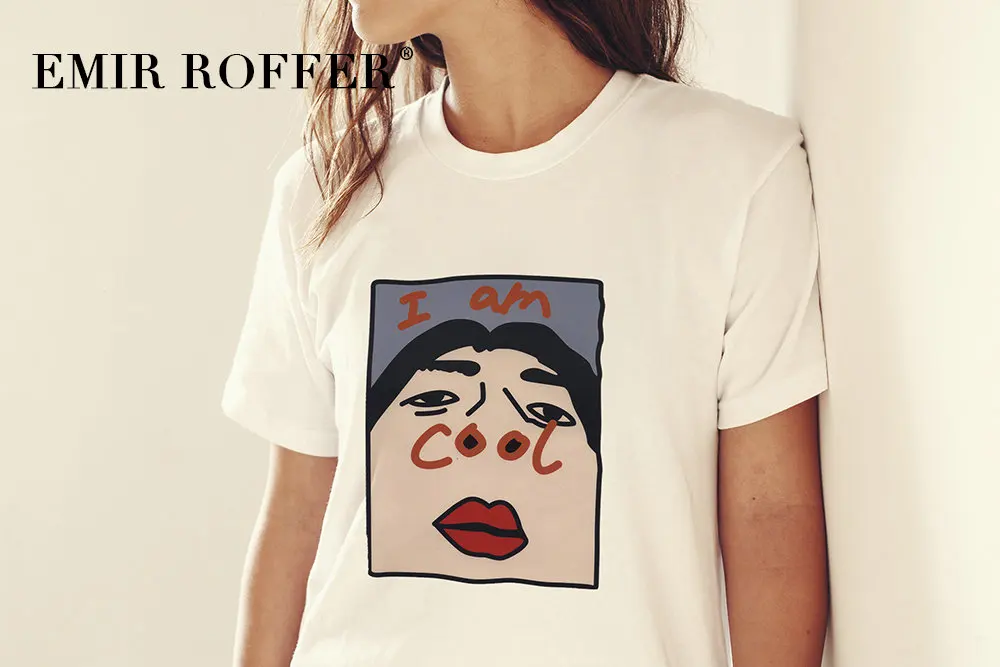 EMIR ROFFER I Am крутые футболки с графическим рисунком Женская футболка забавным