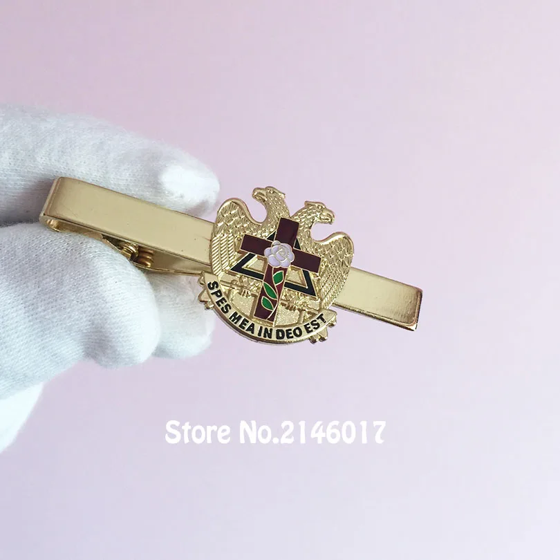 100pcs Custom Enamel Tie Bar Clips Masonic Masonry Freemason Gift Metal Craft Scottish Rite Rose Croix Cross 32 Degree | Дом и сад