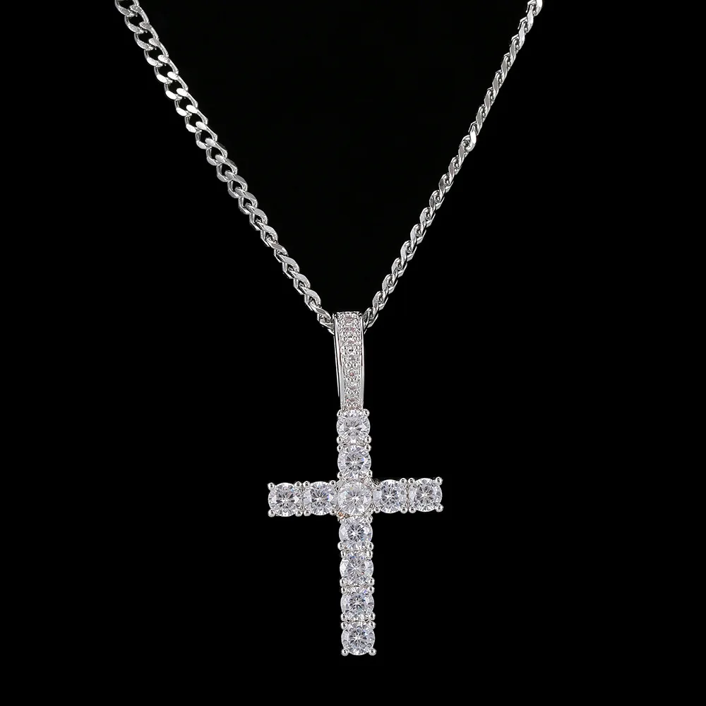 Мужские ожерелья с подвеской в стиле хип хоп iced out bling Cross мужские винтажные