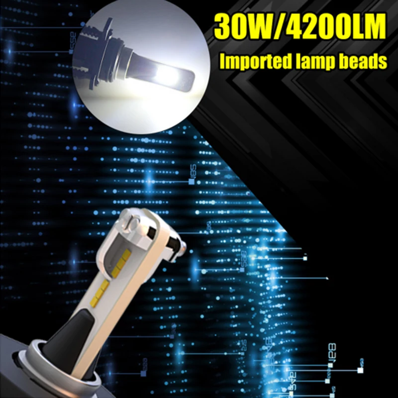 2 PCS H4 Hi/Lo Bullet B6S LED Headlight Slim Conversion Kit 60W 8400LM CSP Y19 Chip All-in-one Pure White 6000K Car Driving Bulb |