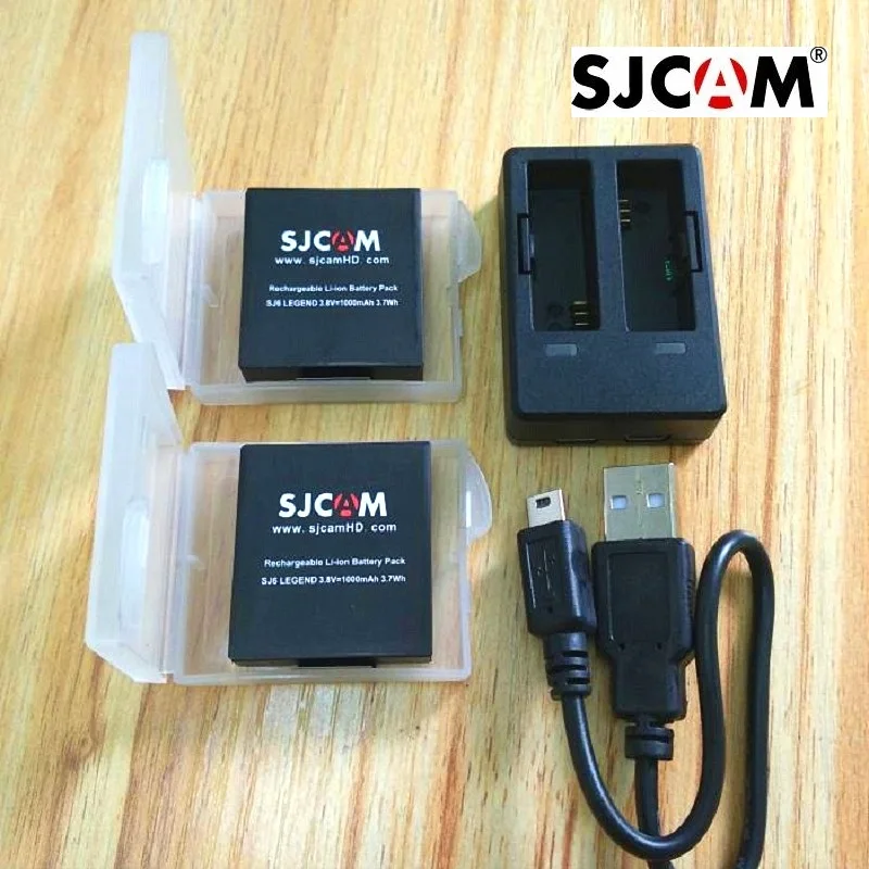 Аксессуары SJCAM, аккумулятор SJ6, перезаряжаемый аккумулятор, двойное зарядное устройство, чехол для аккумулятора, для SJCAM SJ6 Legend, экшн-Спортивная камера