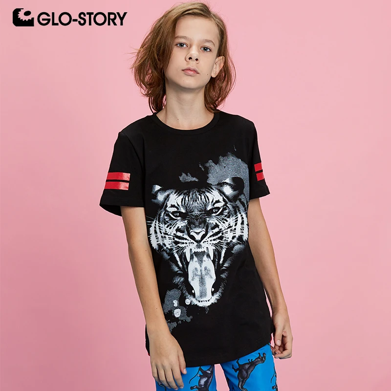 GLO STORY 110 см 160 модные футболки с короткими рукавами и принтом животных для