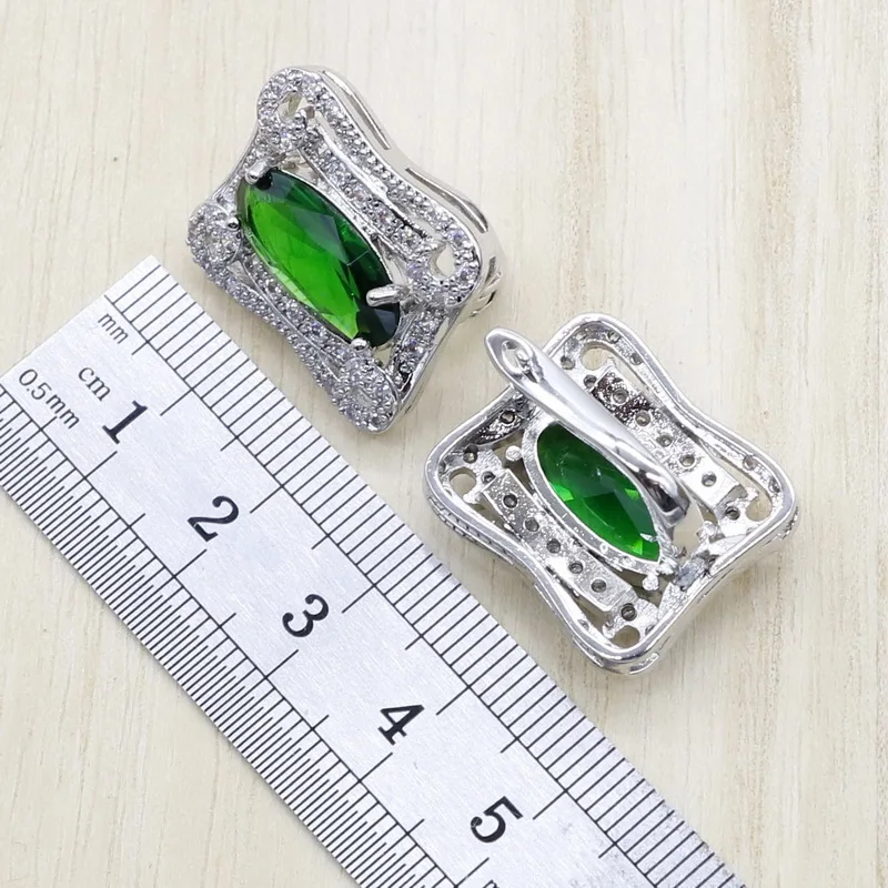 Комплект из колье серёг и кольца серебристого цвета | Украшения аксессуары