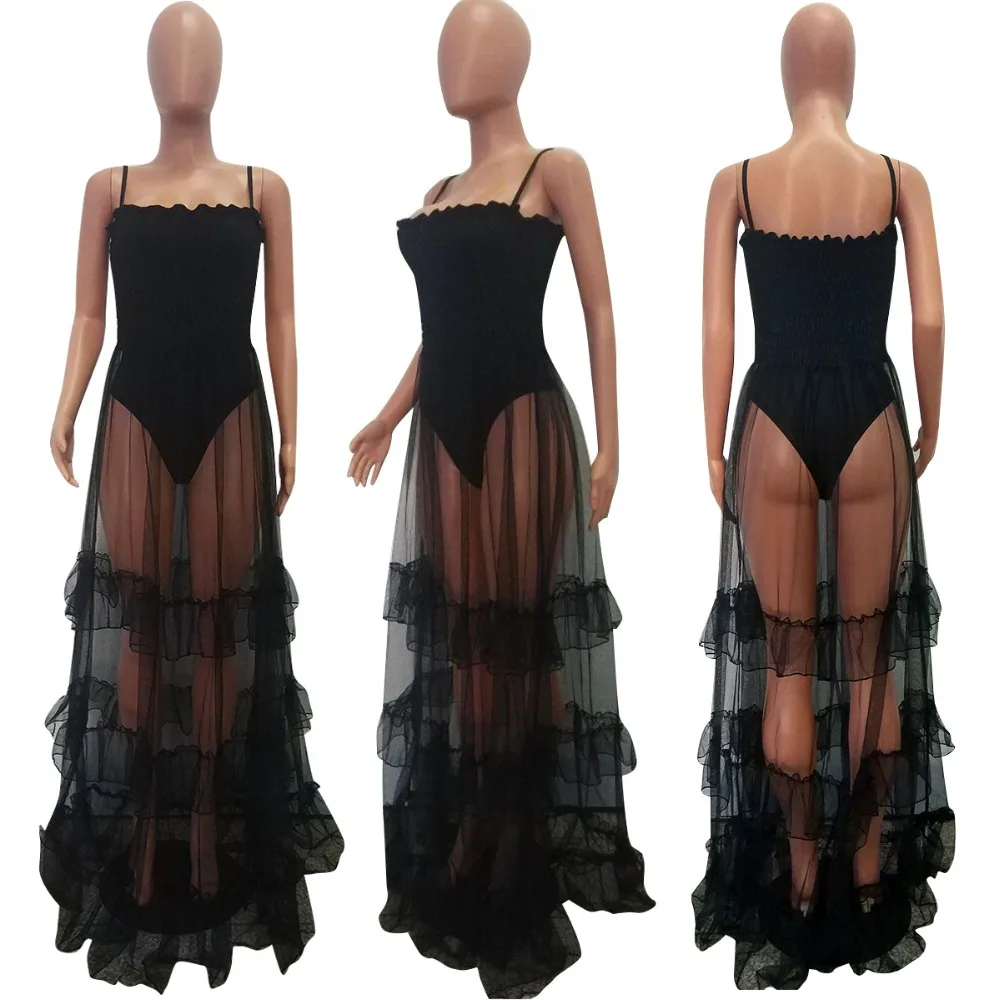 Ruby's Closet Плиссированное эластичное женское Сетчатое платье на тонких