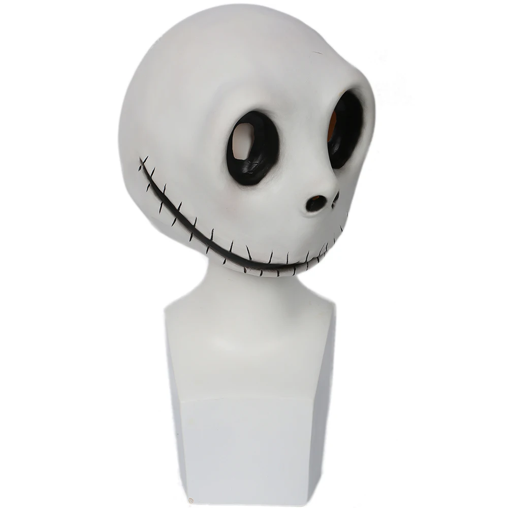 Кошмар перед Рождеством Джек Скеллингтон из белого латекса Маска Фильм реквизит
