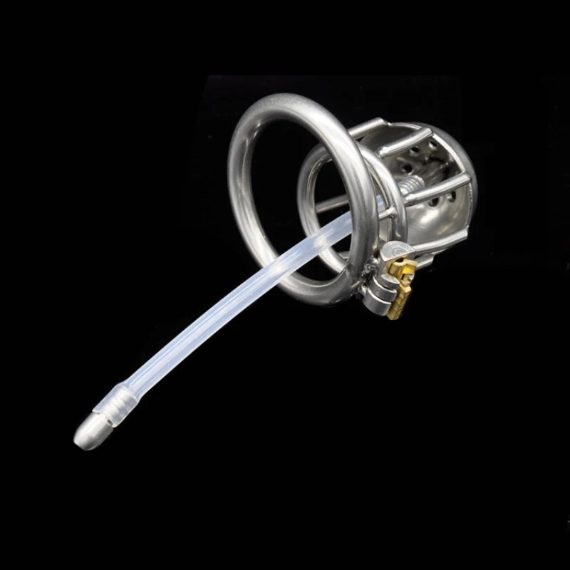 Stainless Steel Small Male Chastity Cock Cage with Short Catheter Ring Sex Toy Fetish Bondage Device for Men G131 | Красота и