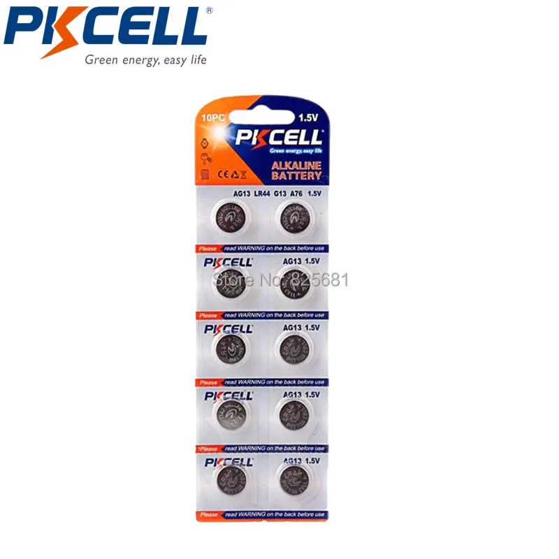 400 шт. 40 карт PKCELL AG13 LR44 Akaline батарея 145 мАч A76 SR1154 для часы с калькулятором|button cell|button