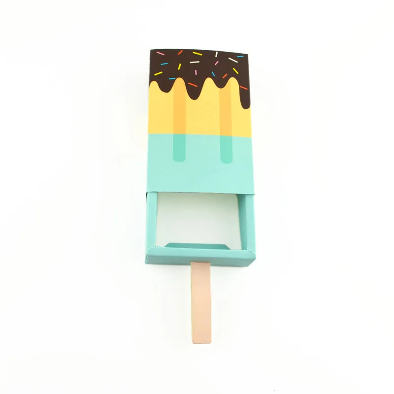 Мультфильм Icecream форма конфеты коробки выдвижной лоток Крафт бумажная коробочка в виде леденца подарочные сумки вечерние сувениры коробки Декор для вечеринки в честь Дня Рождения