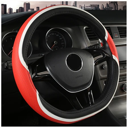 Red HuiER чехол рулевого колеса автомобиля D форма для VW Golf 6 Golf 7 для hyundai Ioniq для Citroen C3-XR C4 sega C4L Elysee - Название цвета: Red