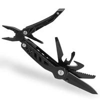 black 11 in 1 multifunctional folding knife plier stainless steel army knives pocket hunting outdoor camping survival knife tool