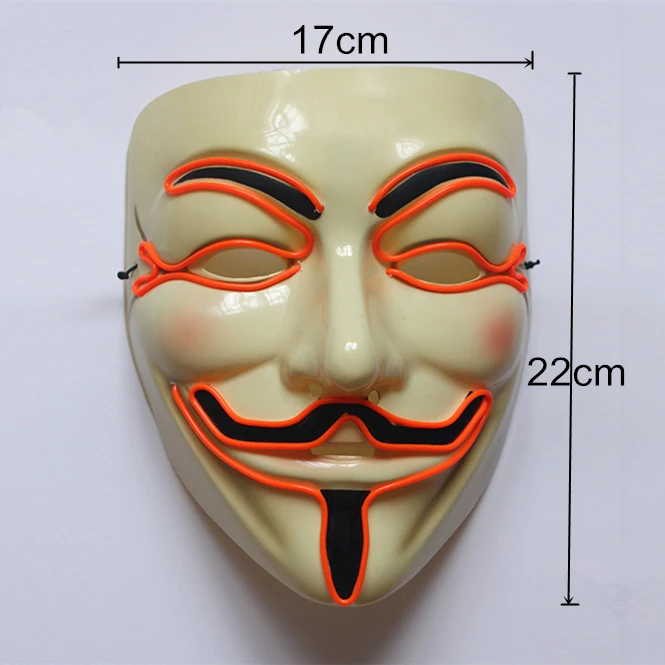 1 шт. вечерние маски V for Vendetta светодиодный светильник анонимные маска Гай Фокс