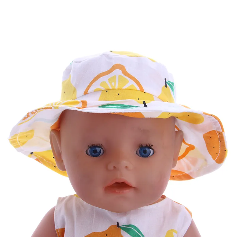 Платье LUCKDOLL с принтом лимона подходит для 18 дюймовых американских кукол 43 см