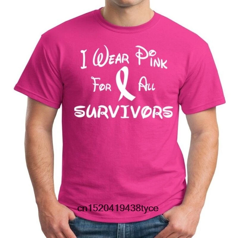 Розовая футболка с надписью Survivor Breast Cancer Awareness | Мужская одежда