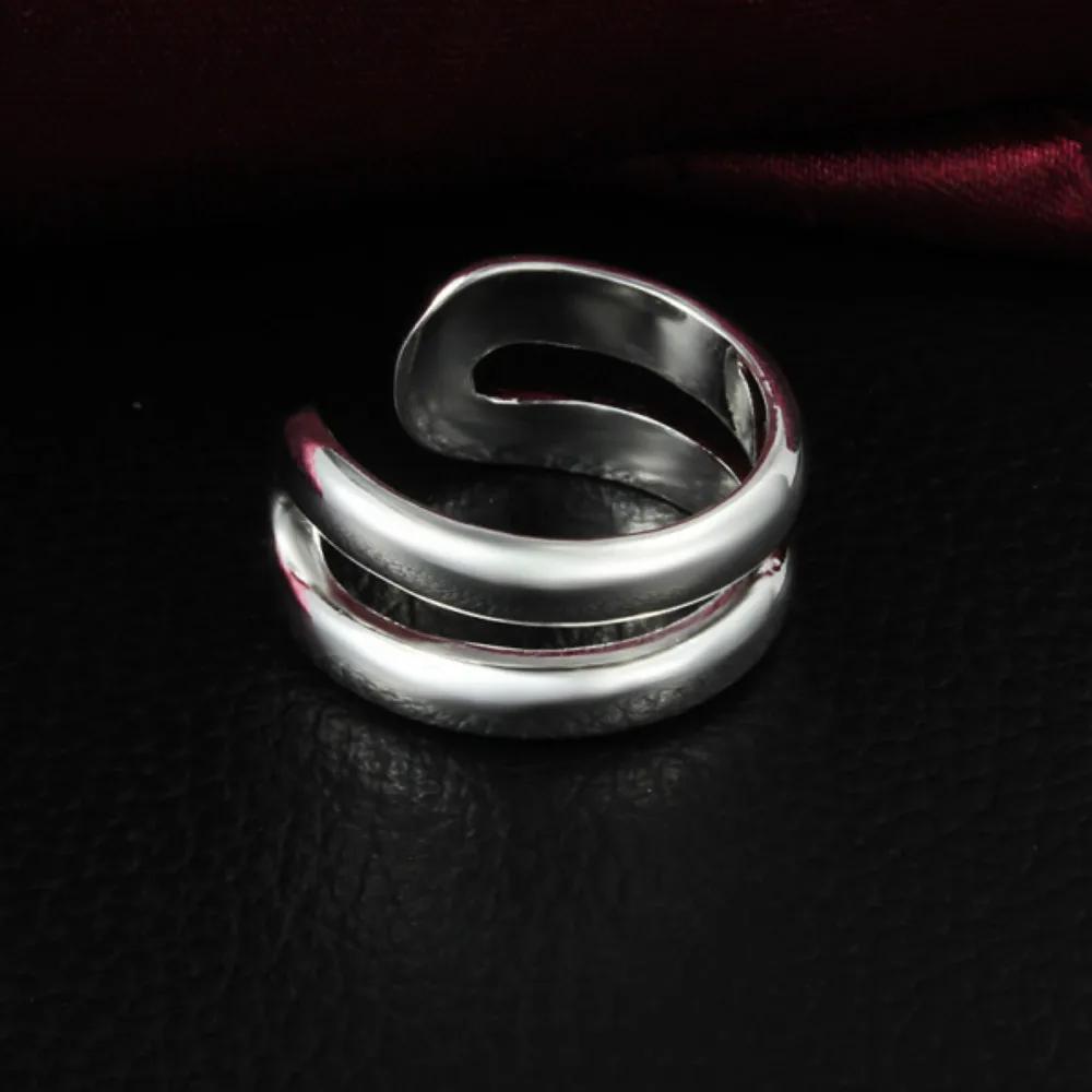 Популярные кольца с двойным открыванием в стиле панк креативные серебряные