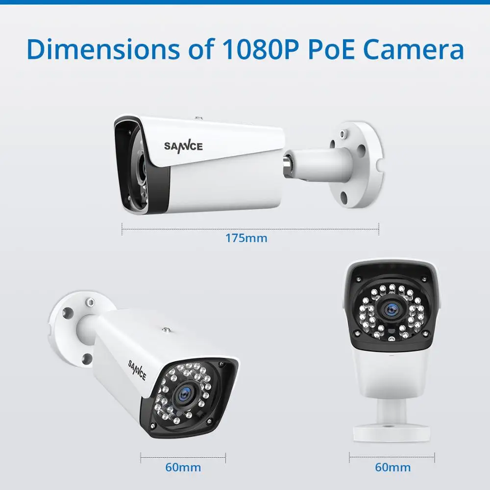 SANNCE 4CH 1080P XPOE H.264 видео система безопасности 4 шт. 2MP Открытый Всепогодный