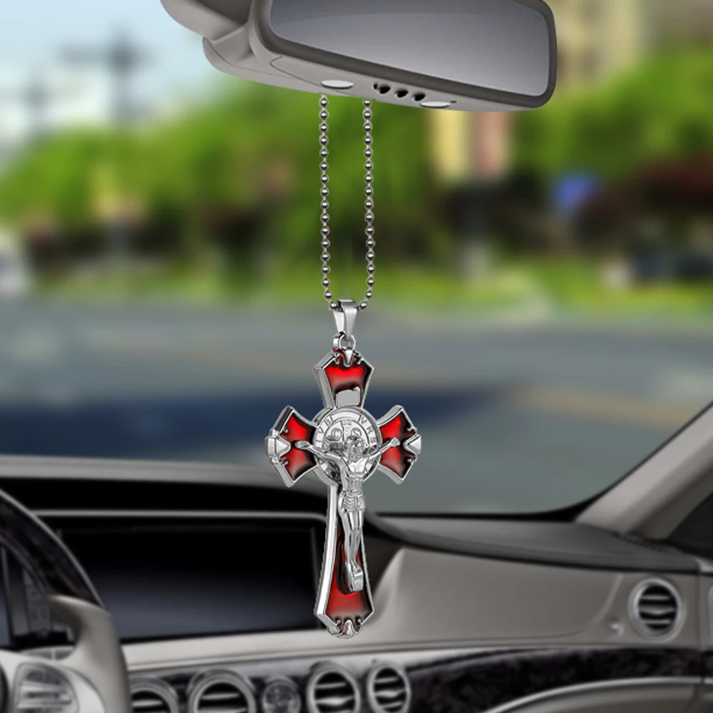 Металлическая статуэтка Иисуса крест распятие автомобиля кулон украшение