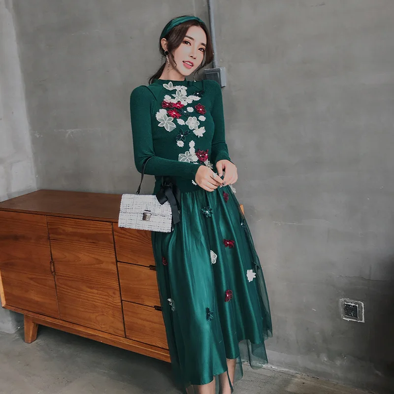 Dress Women 2018 Casual New Nylon Dresses Loose Full Stand Empire G420-C Vestidos Femininos | Женская одежда