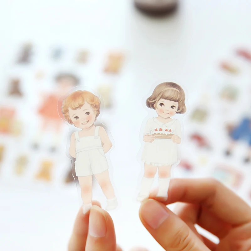 6 листов Kawaii милая девочка кукла телефон декоративные наклейки DIY альбом декор палочка этикетка бумажные поделки