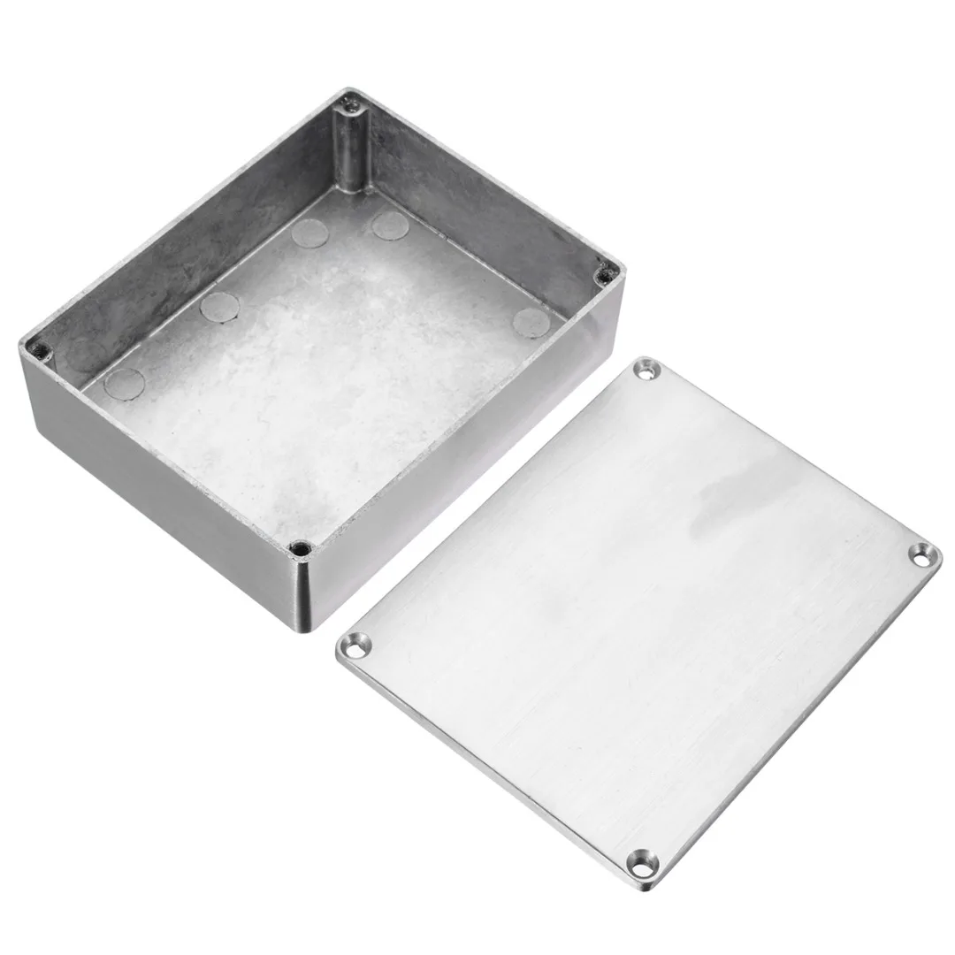 1pcs Silver Aluminium Enclosure Instrument Case Electronic Diecast Stompbox Project Box with 4 Steel Screws | Обустройство дома