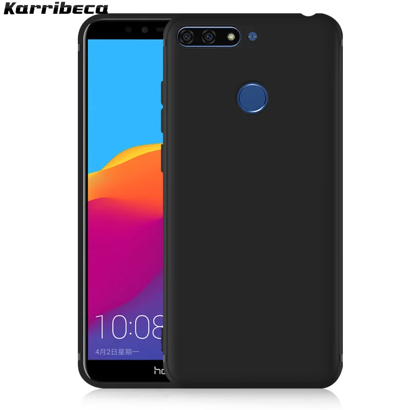 черный цвет матовый силиконовый бампер для huawei honor 7a pro чехол Анти отпечатков